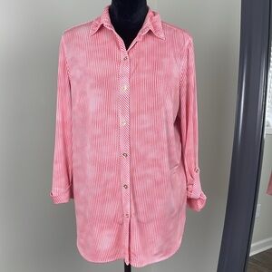 Nygard Red and White Striped Top Ladies Size M